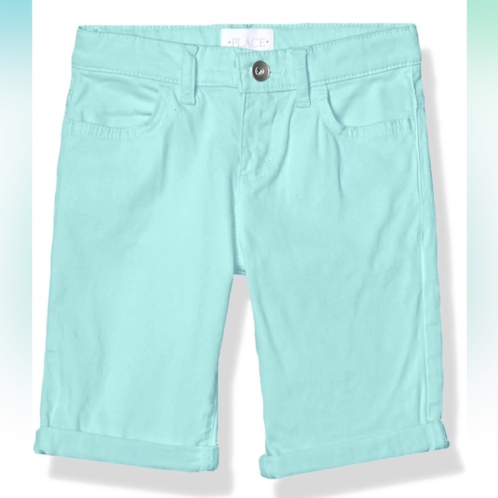 The Children's Place Girls' Solid Skimmer Shorts Mellow Aqua Size 10